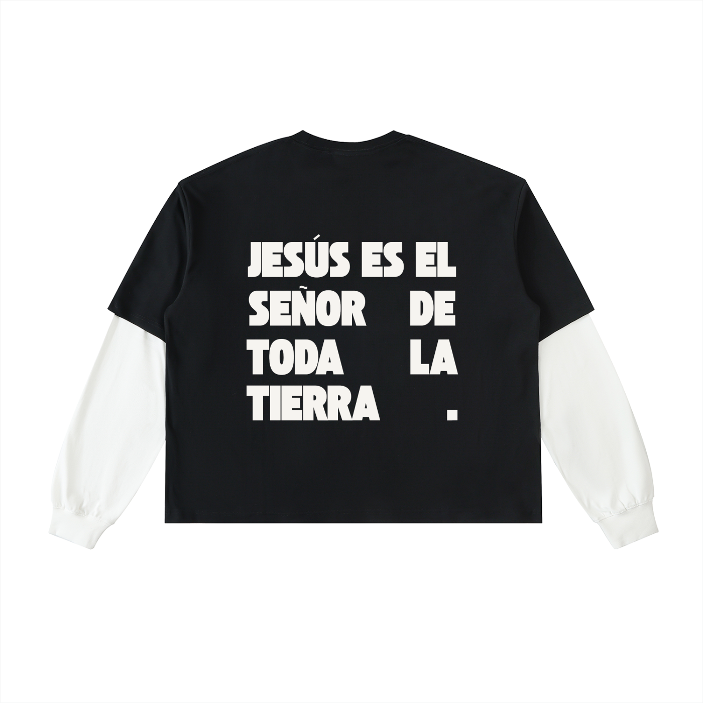 Layered Contrast Sleeve Cotton T-Shirt